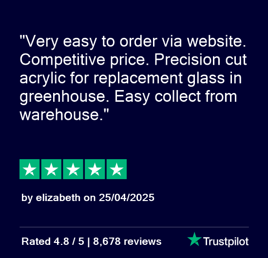 Independent review from TrustPilot - visit https://uk.trustpilot.com/review/simplyplastics.com