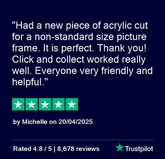 Independent review from TrustPilot - visit https://uk.trustpilot.com/review/simplyplastics.com