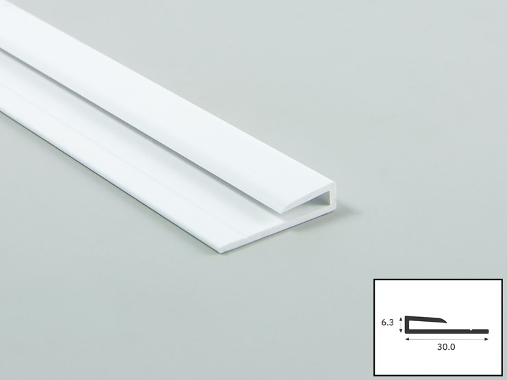 Pvc Hygienic Gloss Wall Cladding Trim 1 Part Capping White Graphic