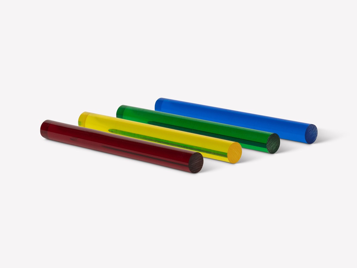 Color Rods Graphic Tinted Coloured Extruded Acrylic Rod Cut to Size - Simply Plastics