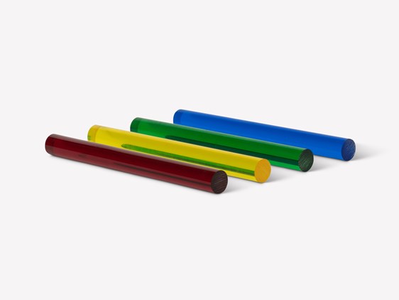 Colored Poly Rods Tinted Coloured Extruded Acrylic Rod Cut to Size - Simply Plastics