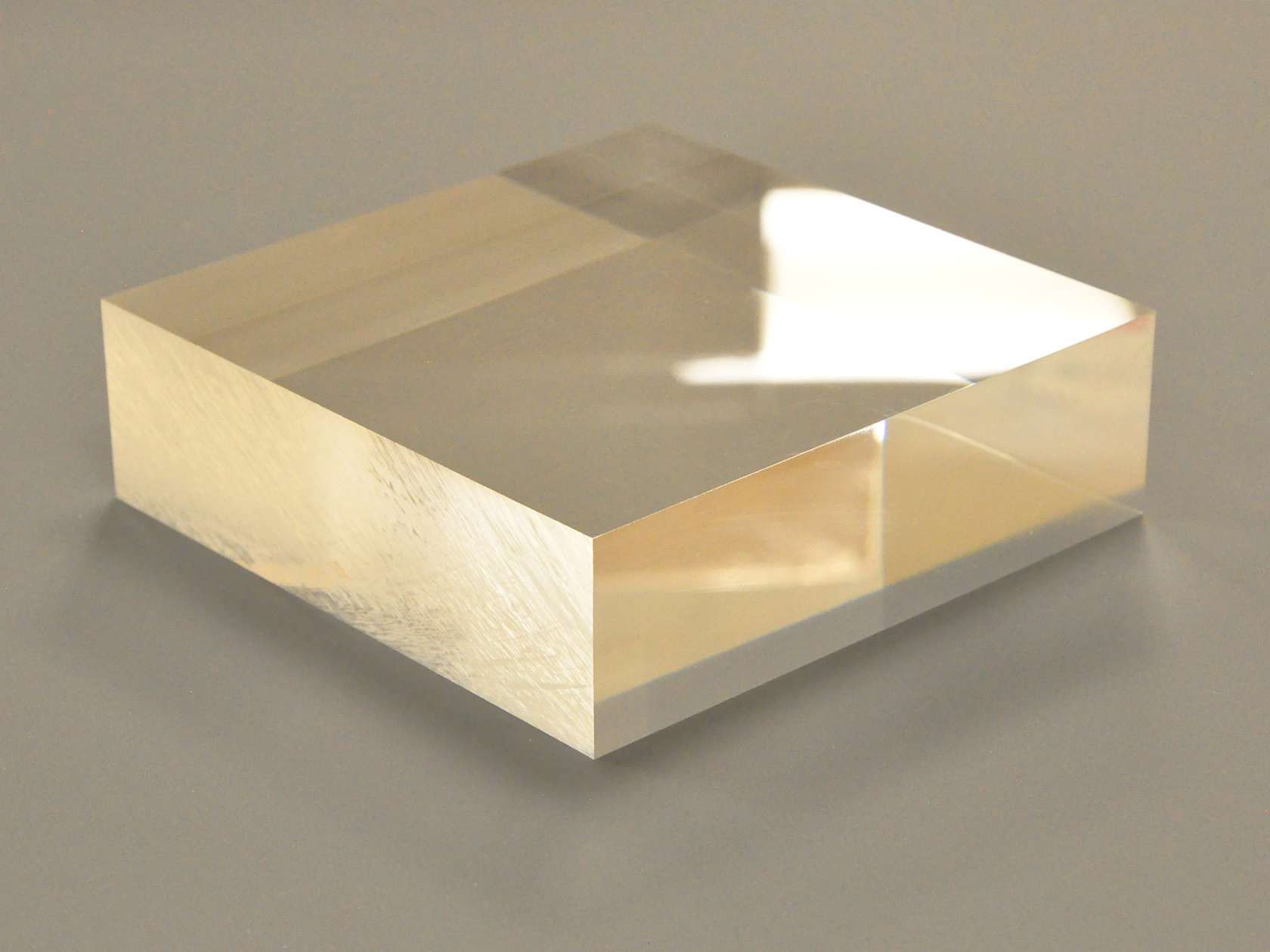 Perspex Block after Diamond Polishing