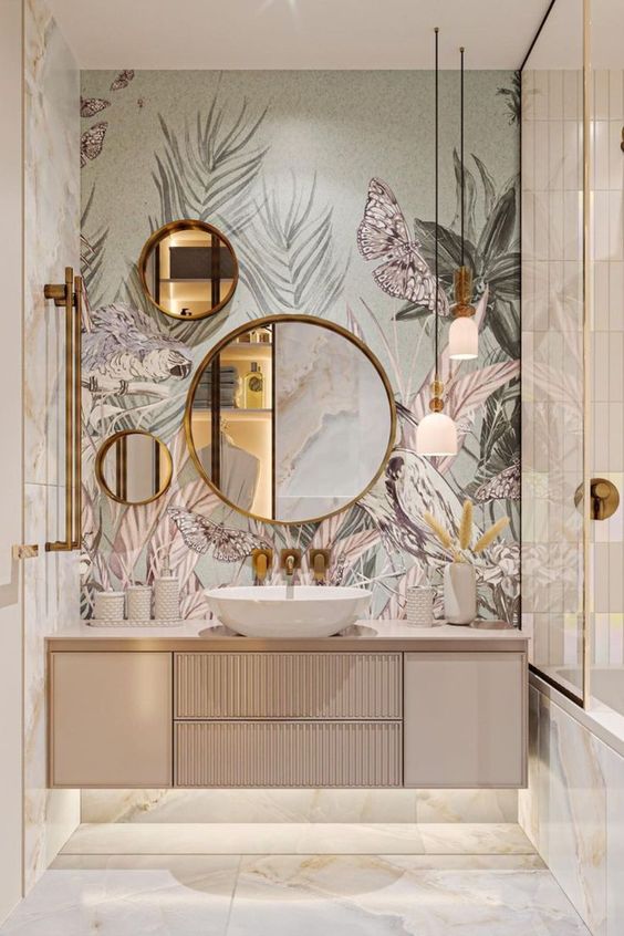 Bathroom Wallpaper Splashback Trends