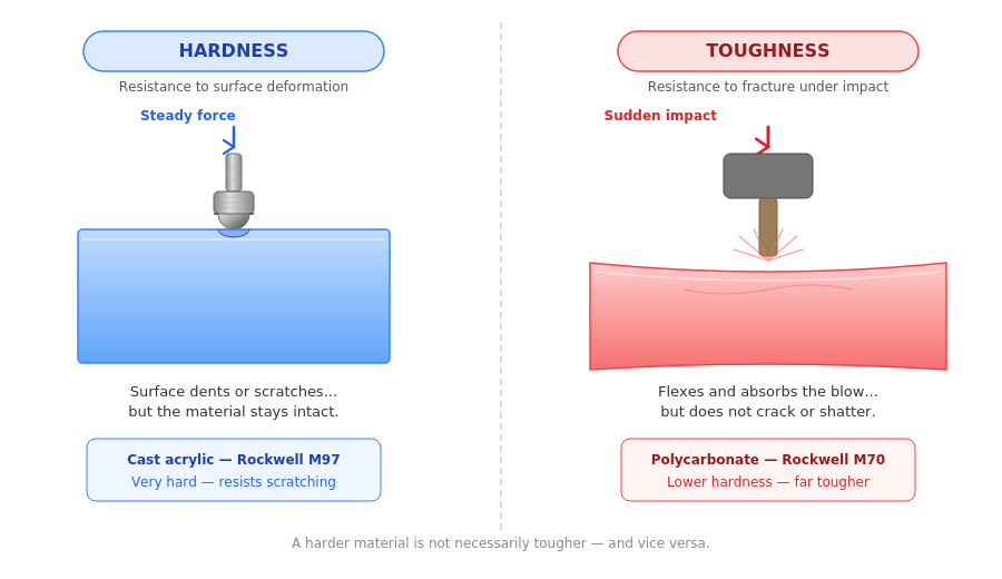Hardness vs Toughness in plastics