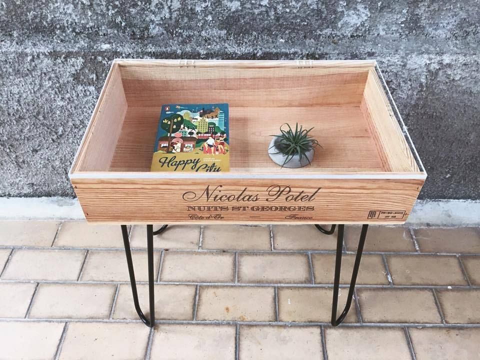 Wine crate upcycled with Perspex