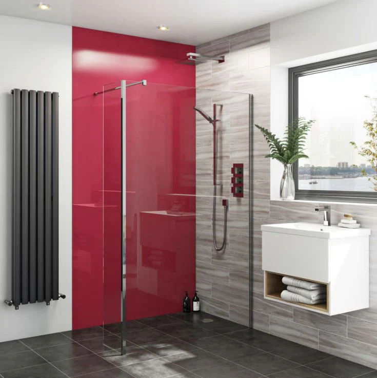 Coloured acrylic shower/bathroom wall panels